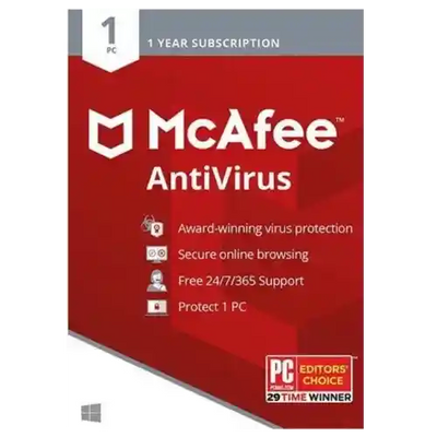 McAfee AntiVirus - 1-an / 1-PC